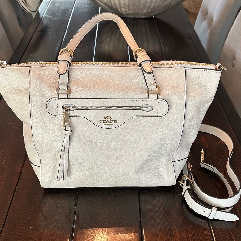 Authentic leather pebbled coach bag